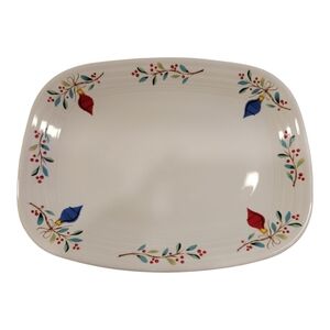 Retired Fiesta Holly Berry Christmas Sprig 12 Inch Large Rectangular Platter
